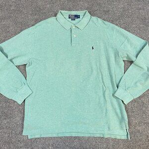 Polo  Ralph Lauren Mens Polo Shirt XL Blue Teal Long Sleeve
